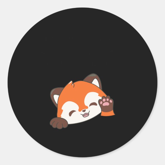 Adesivo Panda Vermelha Biodegradável! Vinheta verde fresca (Frente)