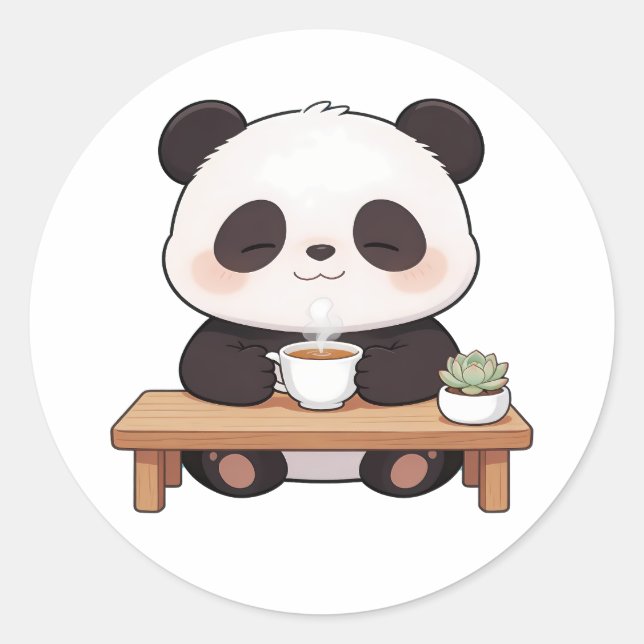 Adesivo panda,warm,healing,slow-paced,inner peace #014 (Frente)
