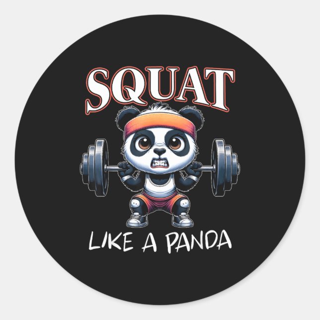 Adesivo Panda Weightlifting Fitness Funny Gym Quote Squat  (Frente)