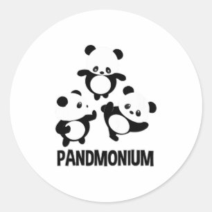 Adesivo Pandamónio TShirt Engraçado Panda Bear Pun Tee