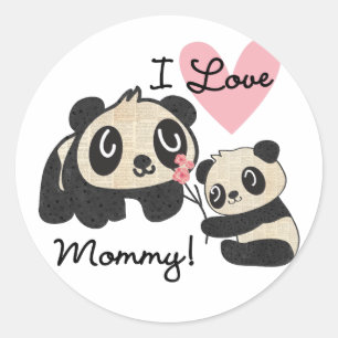 Adesivo Pandas eu amo mamães