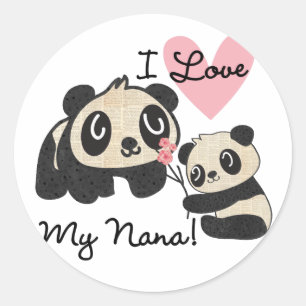 Adesivo Pandas I Love My Nana