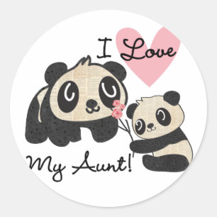Adesivo Pandas I Love My tia