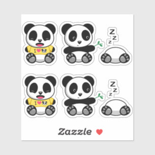 Adesivo Pandas pequenas bonitos