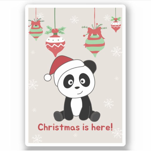 Adesivo Pandas Sticker Panda Natal Snow (Frente)