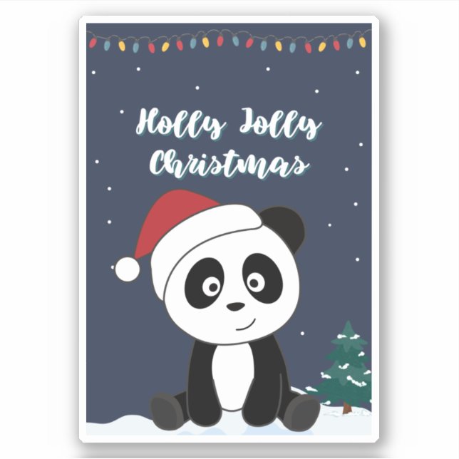 Adesivo Pandas Sticker Panda Natal Snow (Frente)