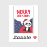 Adesivo Pandas Sticker Panda Natal Snow<br><div class="desc">O panda de Natal com luzes de fadas. Animais engraçados com presentes e neve até as férias. Também é engraçado para o Natal em julho. Os pandas são animais doces e perfeitos para o Natal.</div>