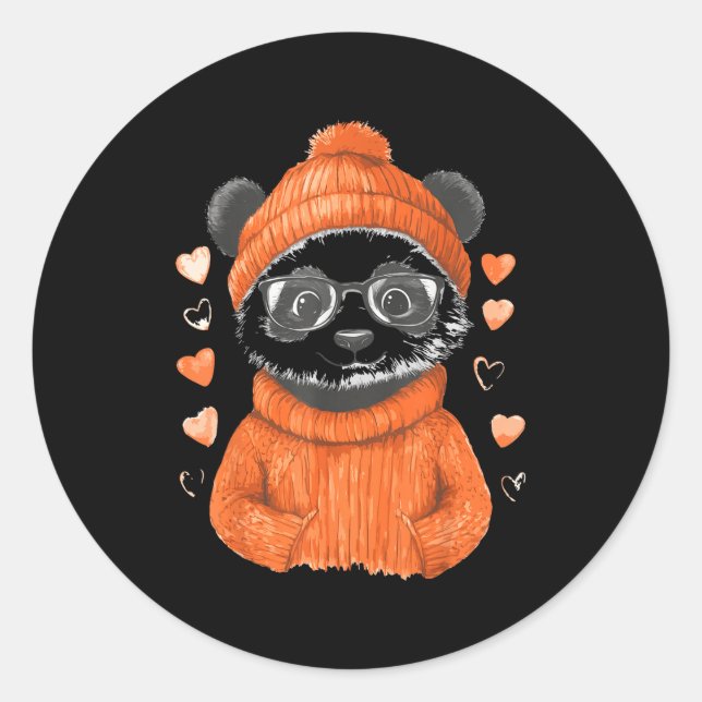 Adesivo Pandas With Hearts Love Valentine's Day Women Hear (Frente)