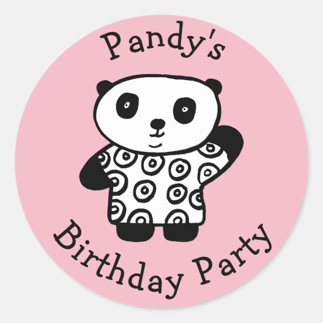 Adesivo Pandy personalizado a Festa de aniversário de Pand (Frente)