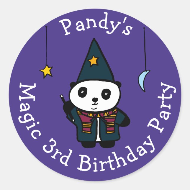 Adesivo Pandy personalizado a Festa de aniversário mágica  (Frente)