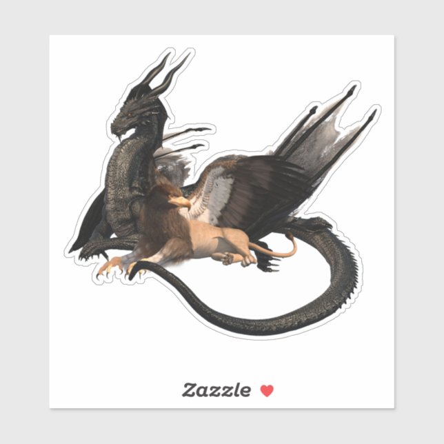Adesivo Panfletos Dragão Griffin Criaturas Mitológicas (Folha)