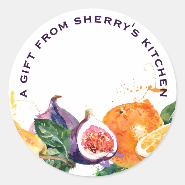 Adesivo Panificação de frutas de cor aquosa (Frente)