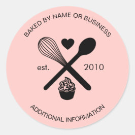 Adesivo Panificação moderna do Cupcake rosa-claro e preto