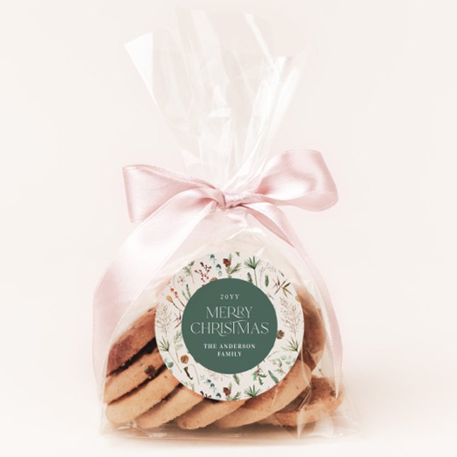 Adesivo Pano de água de Natal verde-verde-azul-botânico (Criador carregado)