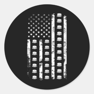 Adesivo Panquecas Bandeira Americana Comida EUA Patriotism