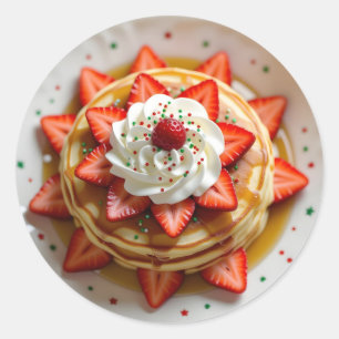 Adesivo Panquecas com Creme Chantilly e Confeitos de Natal