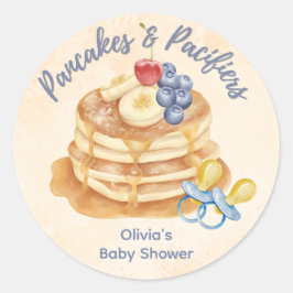 Adesivo Panquecas de Frutas & Chupetas Xadrez Chá de Bebê 