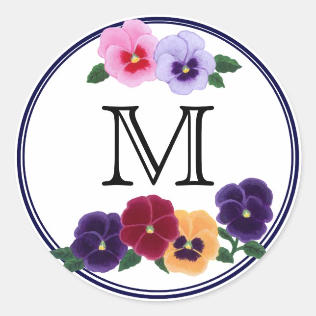 Adesivo Pansies Floral Monogramas (Frente)