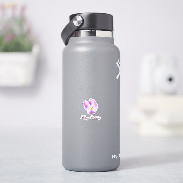 Adesivo Pansy aquarela (HidroFlask)