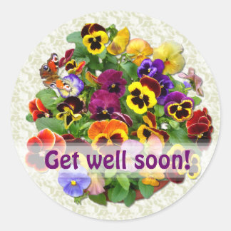 Adesivo PANSY BEAUTY "Get well"