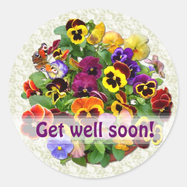 Adesivo PANSY BEAUTY "Get well" (Frente)