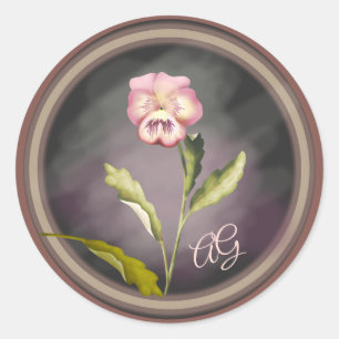 Adesivo Pansy Pintado com Iniciais