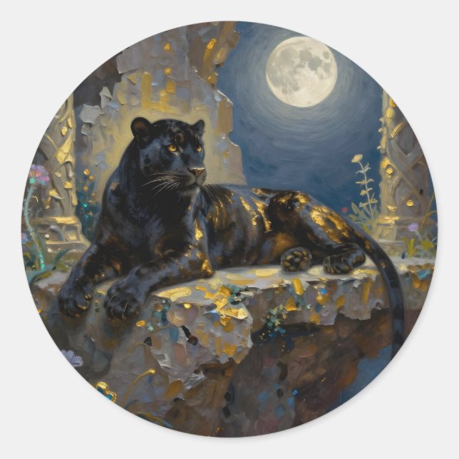 Adesivo Pantera Negra sob a Lua Cheia (Frente)