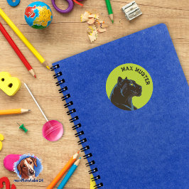 Adesivo Pantera Preta - Verde - redondo