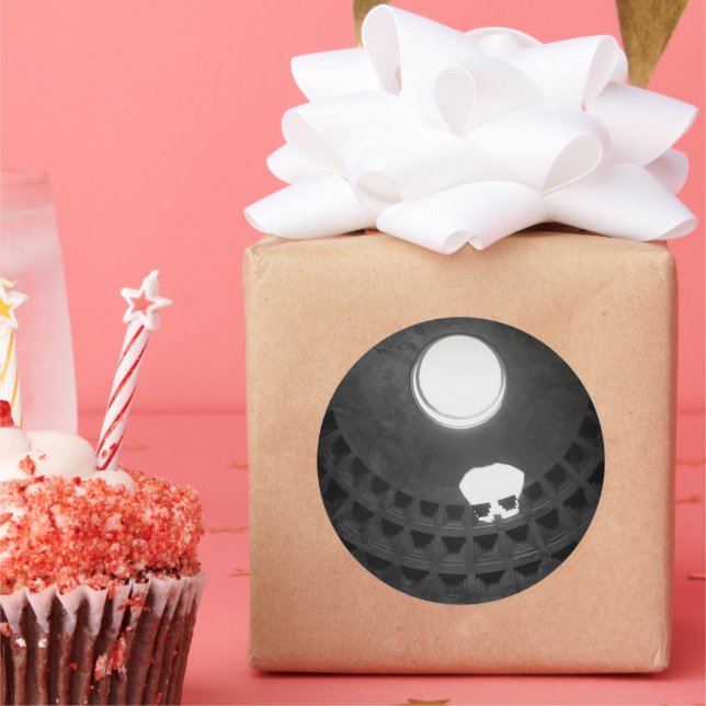 Adesivo Pantheon Light Skull Roma Itália Preto e Branco (Festa)