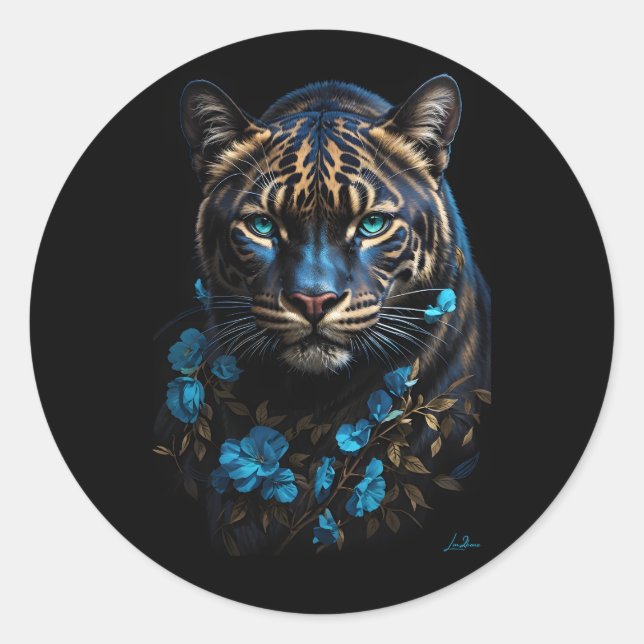 Adesivo Panthère bleue et dorée (Frente)
