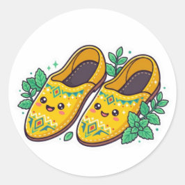 Adesivo Pantuflas Babouche Marroquinas Amarelas Kawaii Fof