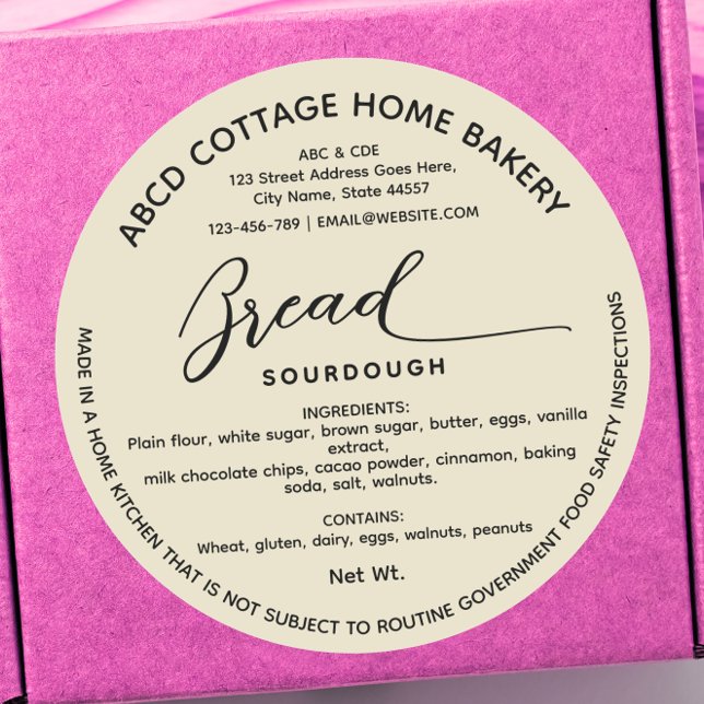 Adesivo Pão caseiro em Wisconsin Label Cotage Law Label (Criador carregado)