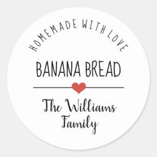 Adesivo pão de banana casado com amor classe branca simple