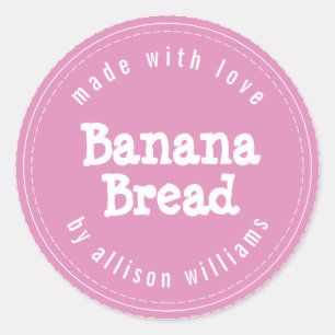 Adesivo Pão de Banana Caseiro Moderno Rosa Fúcsia