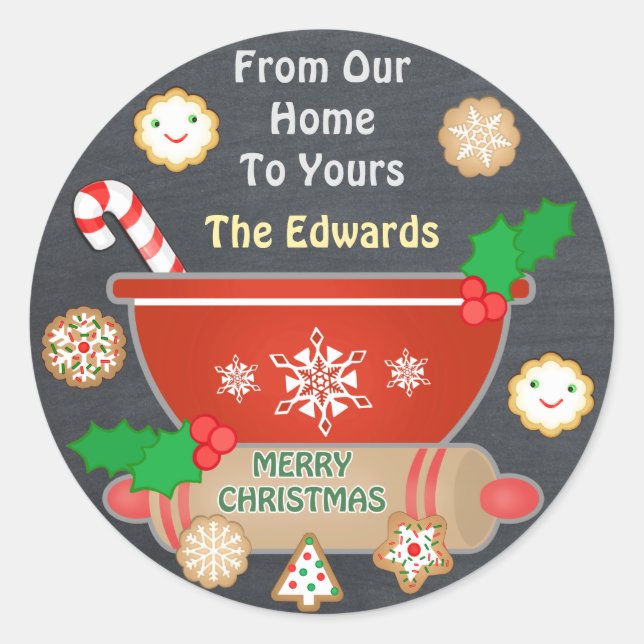 Adesivo Pão de Gengala Personalizado Pão de Natal (Frente)