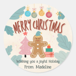 Adesivo Pão de gengibre bonito de Natal