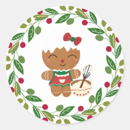 Adesivo Pão de gengibre com vinheta de Natal