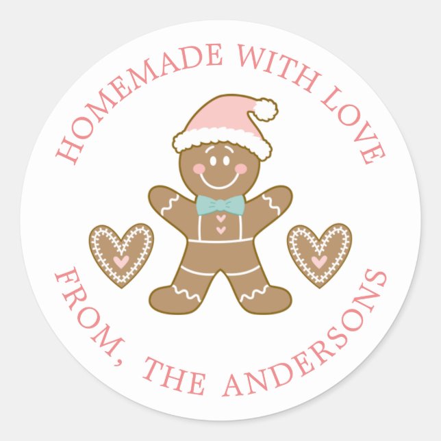 Adesivo Pão de Mel Feito Com Amor Natal (Frente)