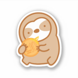 Adesivo Pão de Moeda de Rua Coreano Fofo Sloth