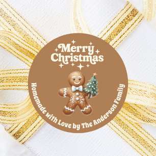 Adesivo Pão-de-natal beige castanho feito à mão