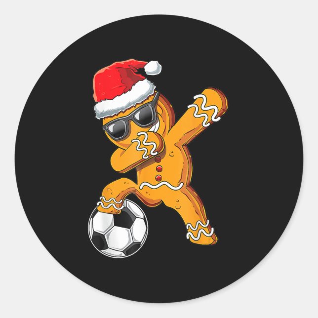 Adesivo Pão de Natal Dabbing Gingerpão Homem Dab Futebol (Frente)
