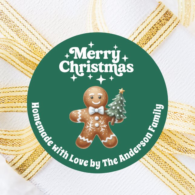 Adesivo Pão de Natal verde feito à mão (Criador carregado)