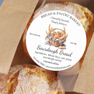 Adesivo Pão de padaria e ingredientes de trigo