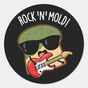 Adesivo Pão Divertido com Mofo e Pun Rock Fundo Escuro