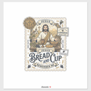 Adesivo Pão E Cálice Jesus Comunhão Fé Cristã Vint