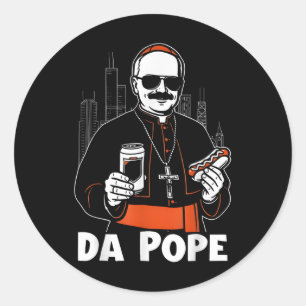 Adesivo Papa de Chicago Leo Xiv Da Pope Meme Engraçado