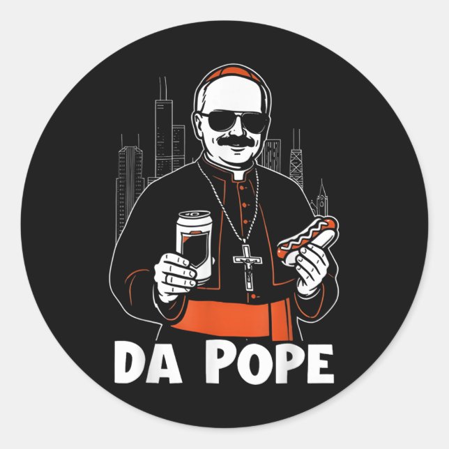 Adesivo Papa de Chicago Leo Xiv Da Pope Meme Engraçado (Frente)