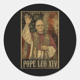 Adesivo Papa Leo Xiv 14 Primeiro Papa Americano Flag Vin