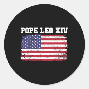 Adesivo Papa Leo Xiv 14 Primeiro Papa Americano Flag Vin