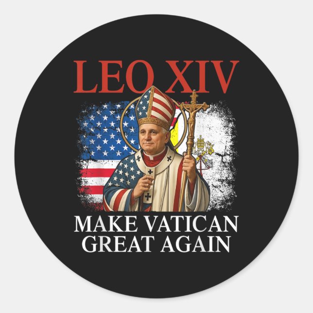 Adesivo Papa Leo Xiv Faça Excelente Vaticano Novamente Chu (Frente)